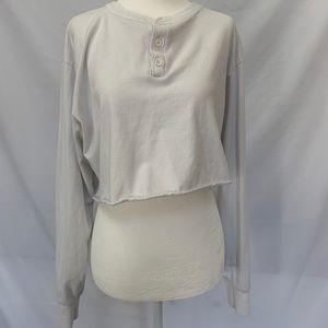Women’s brandy melville white cropped long sleeve